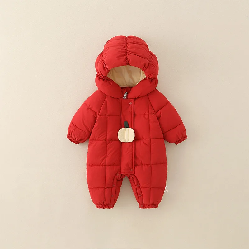 

2025 Winter New Baby Plush Thickened Red Festival Atmosphere Outdoor Climbing Clothes