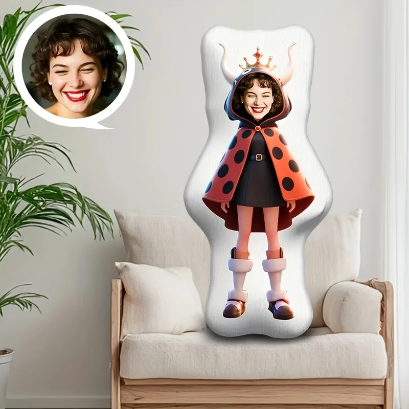 Customizable Fun Pillow - Soft Short Plush Polyester Fabric, Machine Washable All-Season Decorative Cushion, Suitable for Sofa,