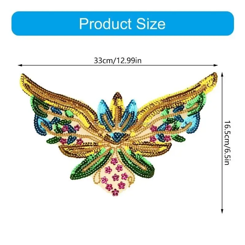 Sparkling Butterfly Applique Sequined Patches for Stage Show and Festival Dress