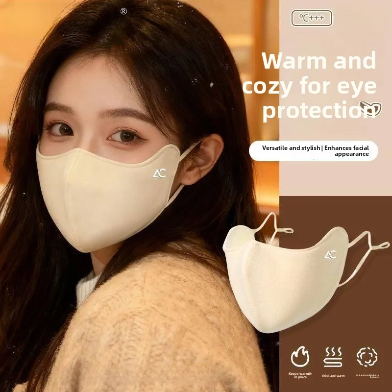 

Thickened Double-Sided Fleece Warm Mask for Women Winter Outdoor Protection Windproof Cold Proof Face Smallening Eye Corner P...