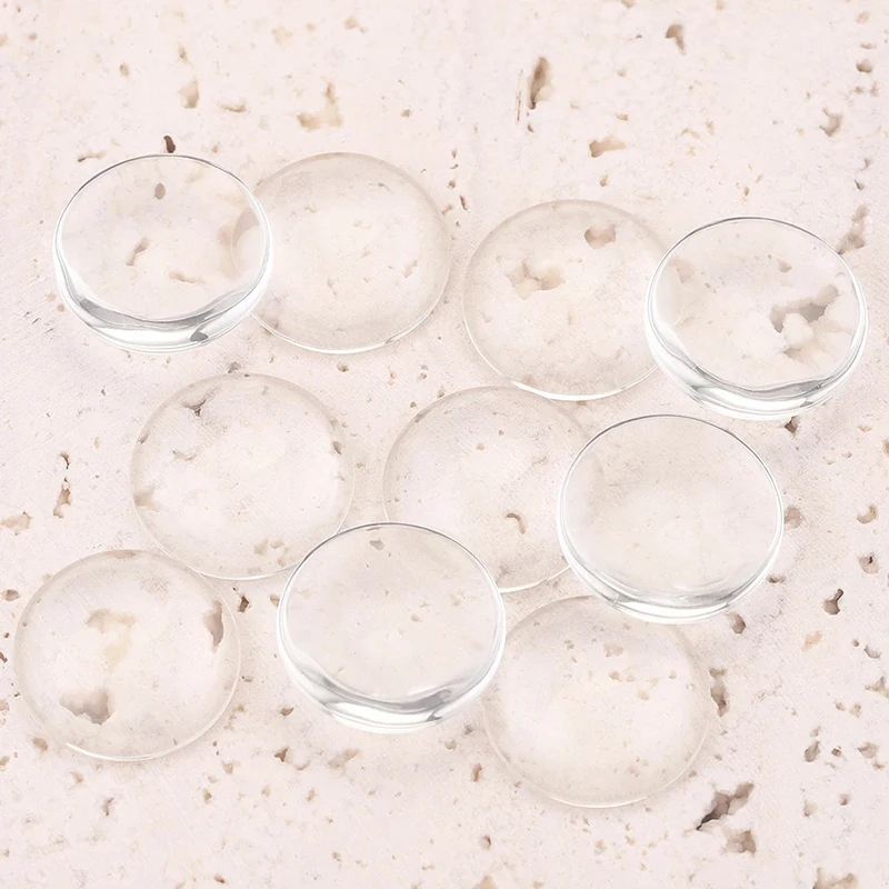 100pcs8/10/12/14/15/15.7/16/18/mm Round Flat Back Transparent Clear Glass Cabochon For DIY Charm Pendant Necklace Jewelry Making