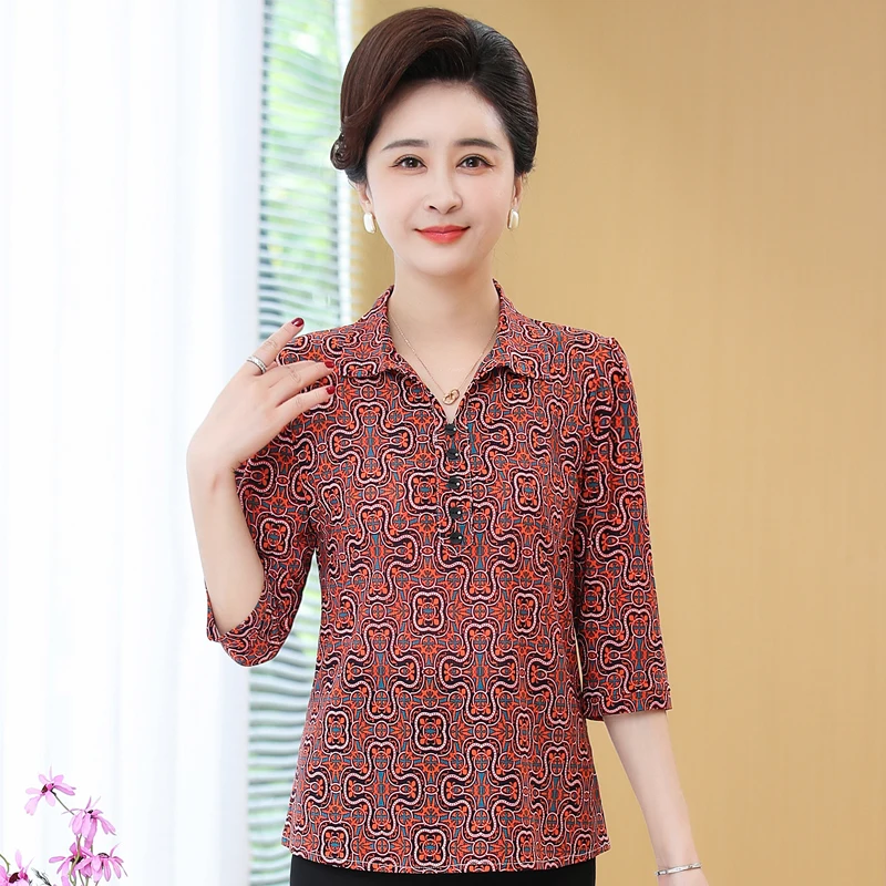 

Summer Floral Tops Women 2023 New Print Turn-down Collar Elegant Women's Shirt Vintage Fashion Woman Blouses High Quality