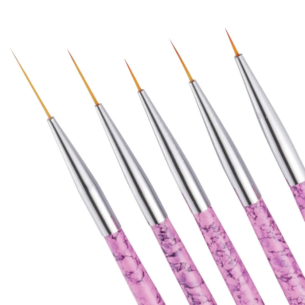 

5pcs Art Pens Set Nylon Bristle Fine Liner Brush For Manicure Tools Diy Nail Painting Dotting Work Salon Alternative Nail Tools