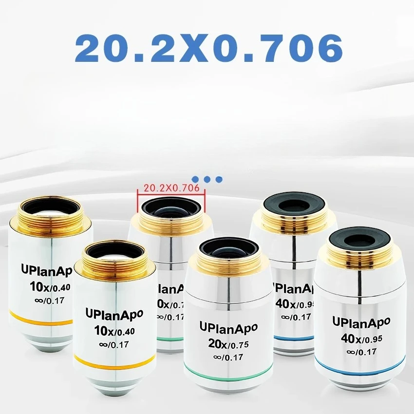 UPlanAPO Biological Plan Achromatic Objective Lens 4X/10X/20X/40X/60X/100X High Numerical Aperture for Microscope