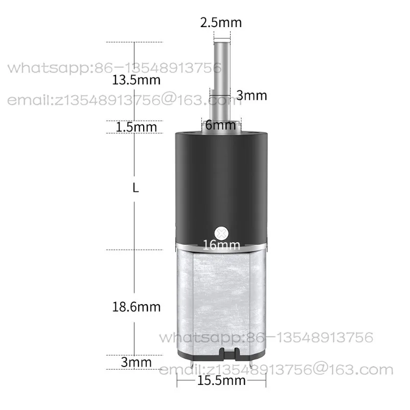 16GAY-030 Miniature planetary DC geared motor 12V speed regulation forward and reverse low speed motor small motor