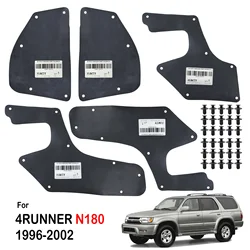 5x Splash Shields For Toyota 4Runner N180 Hilux Surf SW4 1996-2002 Fender Seals Liner Apron Guard Clips 1997 1998 1999 2000 2001