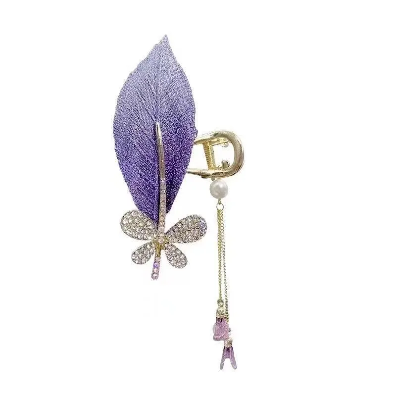 1 PC Rose ผีเสื้อพู่คว้าคลิป Inc โลหะผสม Rhinestone Red Rose เครื่องประดับผม, retro Headwear ขนาดใหญ่ Elegant คว้าคลิป