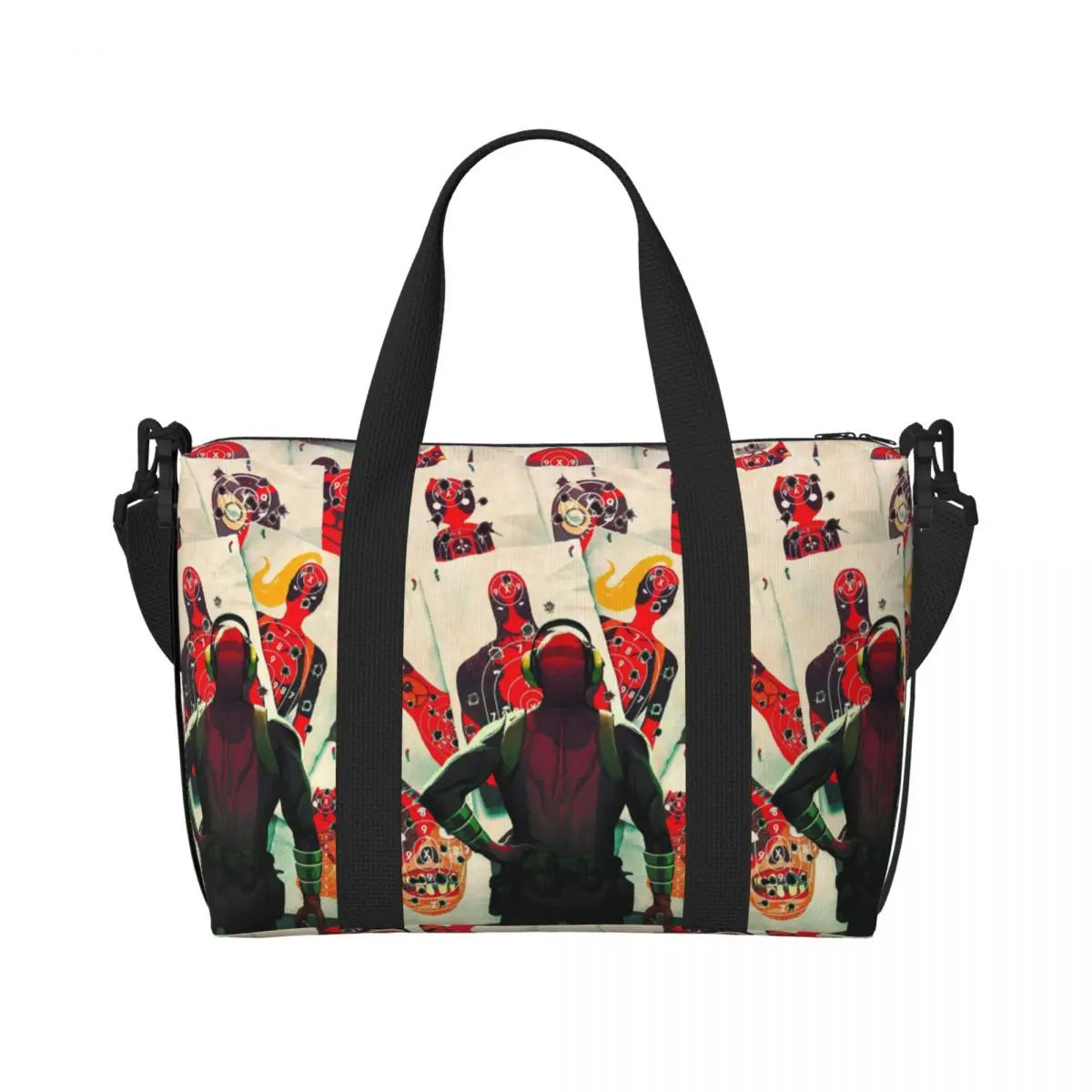 Custom Deadpool Cool Cartoon Beach Tote Bag for Women Large Compartment Gym Beach Travel Bags