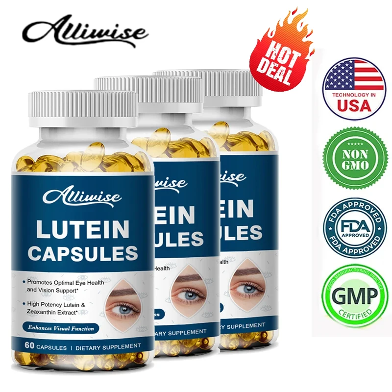 Alliwise Luteïne/Zeaxanthine Capsulesupplement Voor De Gezondheid Van Het Oog Ter Ondersteuning Van De Algehele Gezichtsfunctie En De Maculaire