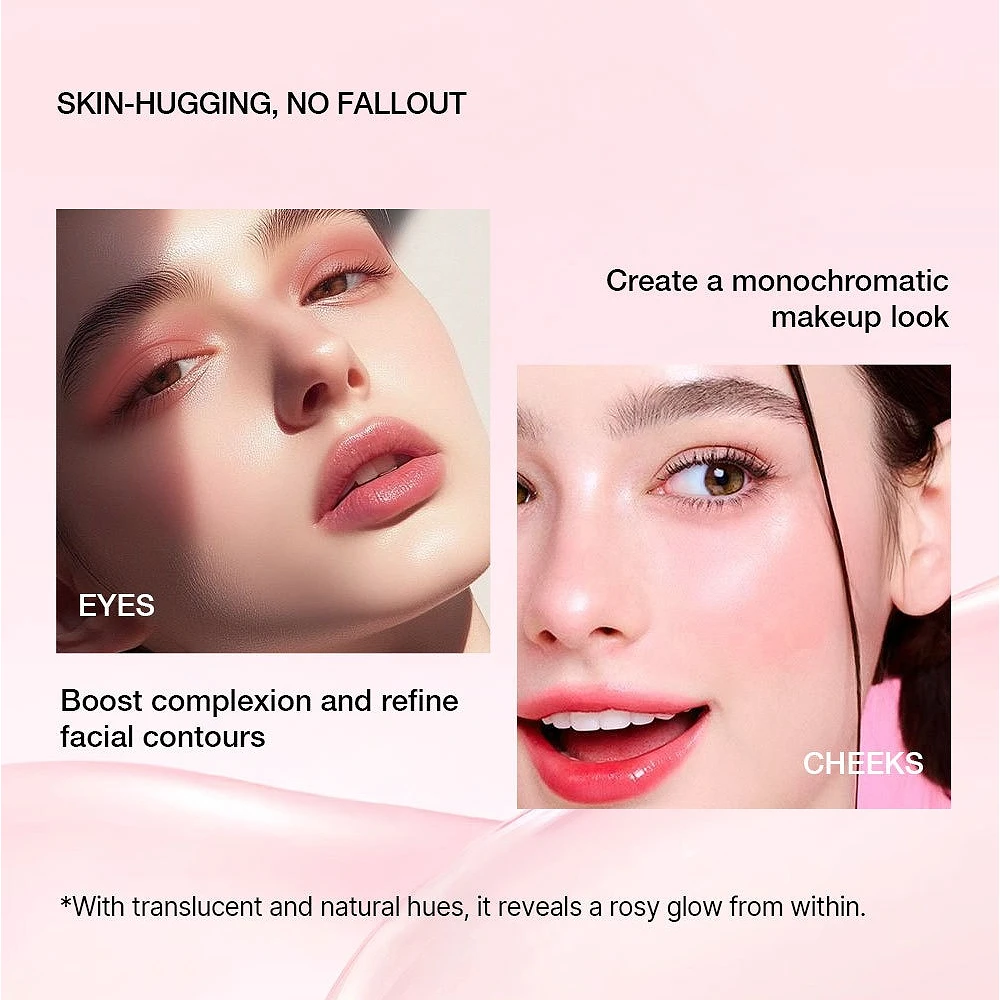 4-kleuren mat multifunctioneel gezichtspalet - Fluweelachtige Crimson Shades Blush & Oogschaduw Langdurig, verbetert de teint