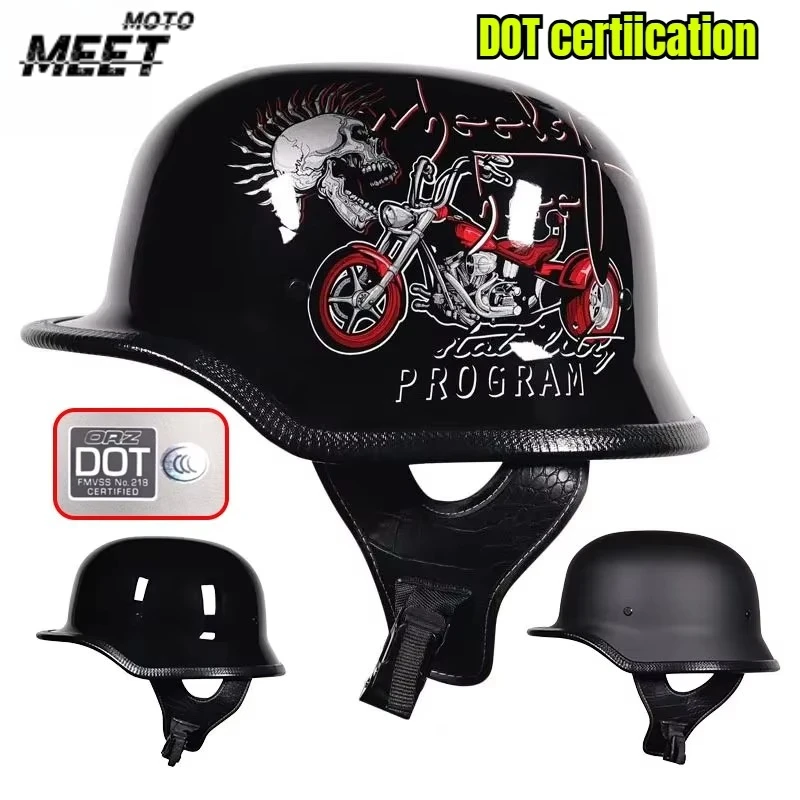 ORZ Soldier Helmet Retro Half Helmet Motorcycle Male and Female Motorcycle Personality German Ladle Helmet Electric Vehicle