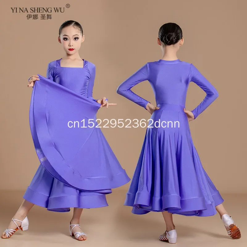 New SModern Dance Costumes tandard Dance Costumes Large Skirt Skirts Performance Dance Skirts Long-sleeved Performance Costumes
