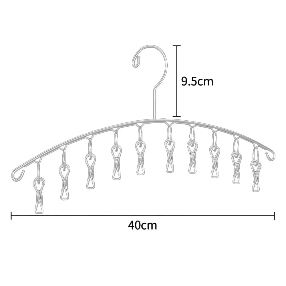Windproof Clothes Drying Hanger Clothing Rack 20 Clips Stainless Steel Sock Laundry Airer Hanger Underwear Socks Holder