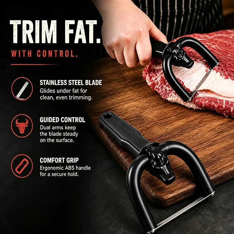 New Hand‑held Meat Scraper Mini Meat Fat Remover Tool Fat Slicer For Beef Pork Mutton Practical Portable Kitchen Gadget Supplies