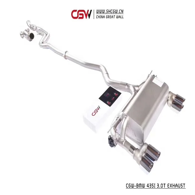 Wholesale Dual Exhaust Tips Sound Muffler Exhaust Pipes with Gesture Valve Control for 435i N55 3.0T Full System M4 Style
