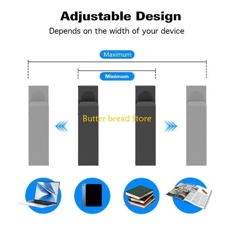 W89C Desk Side Storage Adjustable Laptop Holders Laptop Storage Desk Organizers Laptop Stand Desk Accessories for Office Home