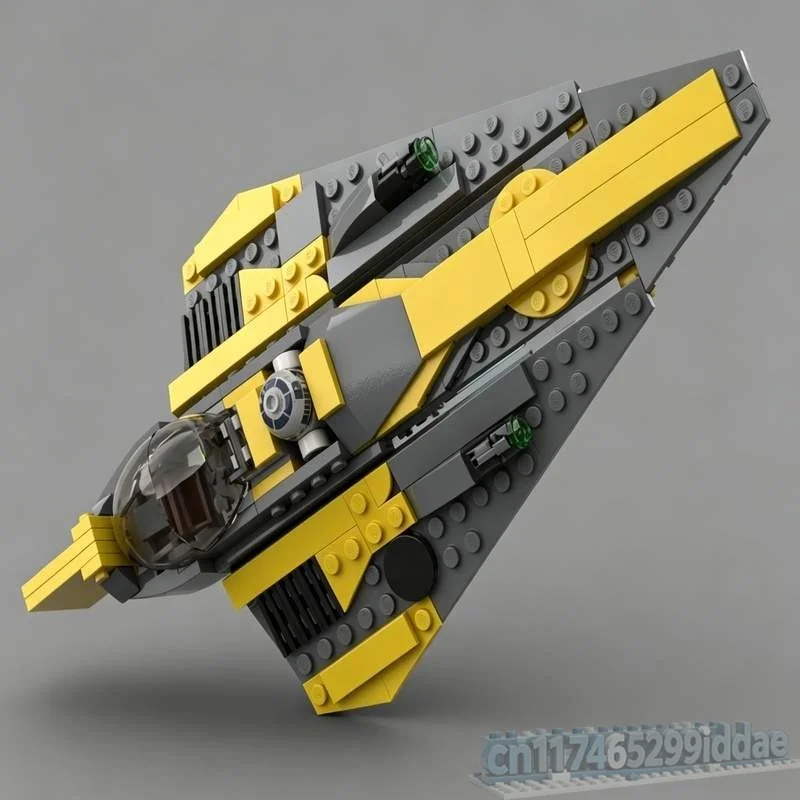 217PCS Starfighter Sci-Fi Space Battle MOC Custom Puzzle Aircraft Model DIY Assembly Creative Building Blocks Toy Display Gift