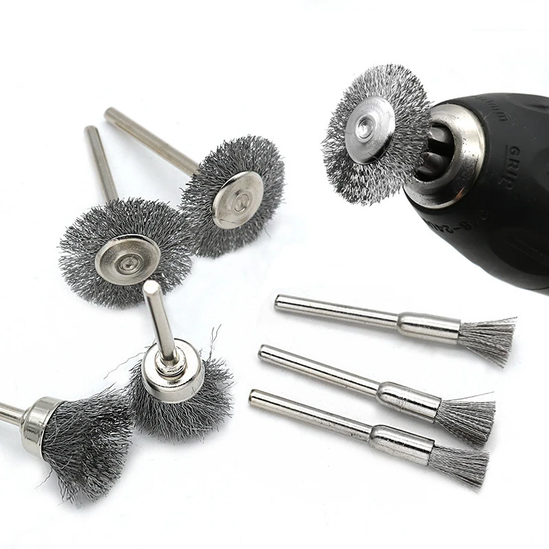Wire Brush Wheel Cup Brush Set 10 Pack,Wire Brush for Drill 1/4 Inch Hex Shank 0.012 Inch Coarse Carbon Steel Crimped Wire Wheel