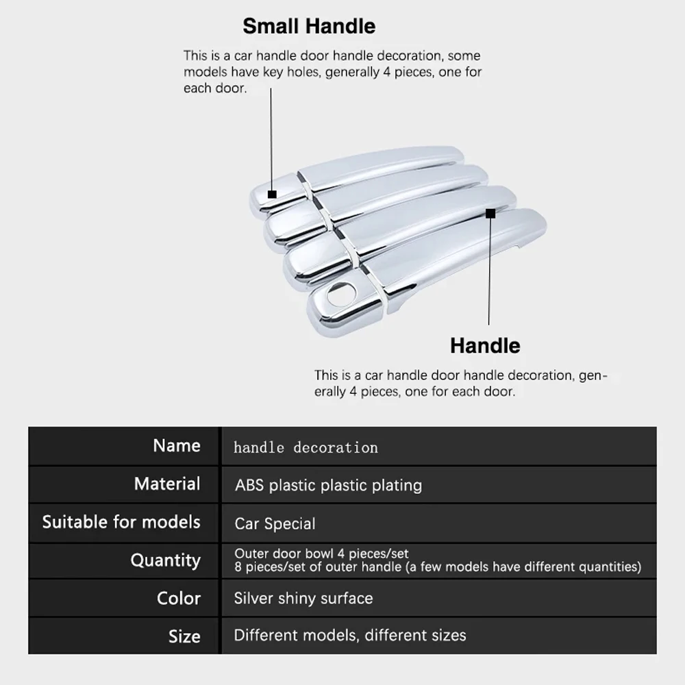 Car Chrome Door Handle Cover Chrome Door Handle Cover for Peugeot 307 CC SW 2001~2011 Key Trim Catch Car Cap Sticker Accessories