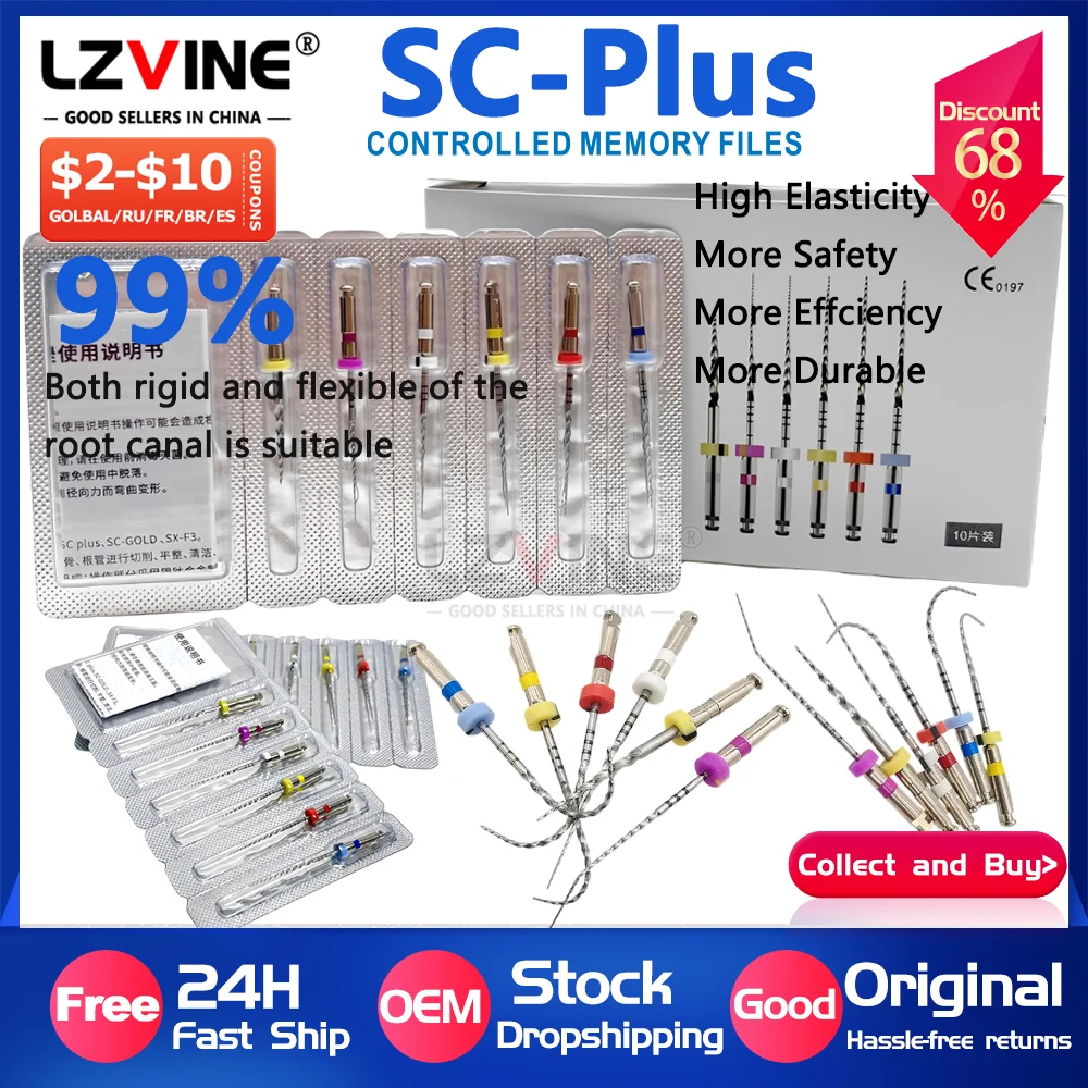 6 unids/pack Dental Endo archivo Coxo SOCO SC Plus conducto radicular cónico limas endodónticas calor activado giratorio Flexible instrumento de dentista