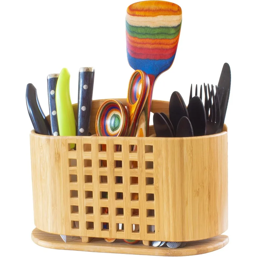 

Экологичная сумка для сушки столовых приборов и столовых приборов со встроенной подставкой для сушки посуды для устойчивой организации кухни Kee