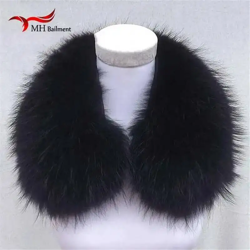 Ladies Scarf Warm Gift Raccoon Fur Collars For Jacket Banand Schal Scarves Female Fashion Warm Genuine Winter Collars Fur Scarf