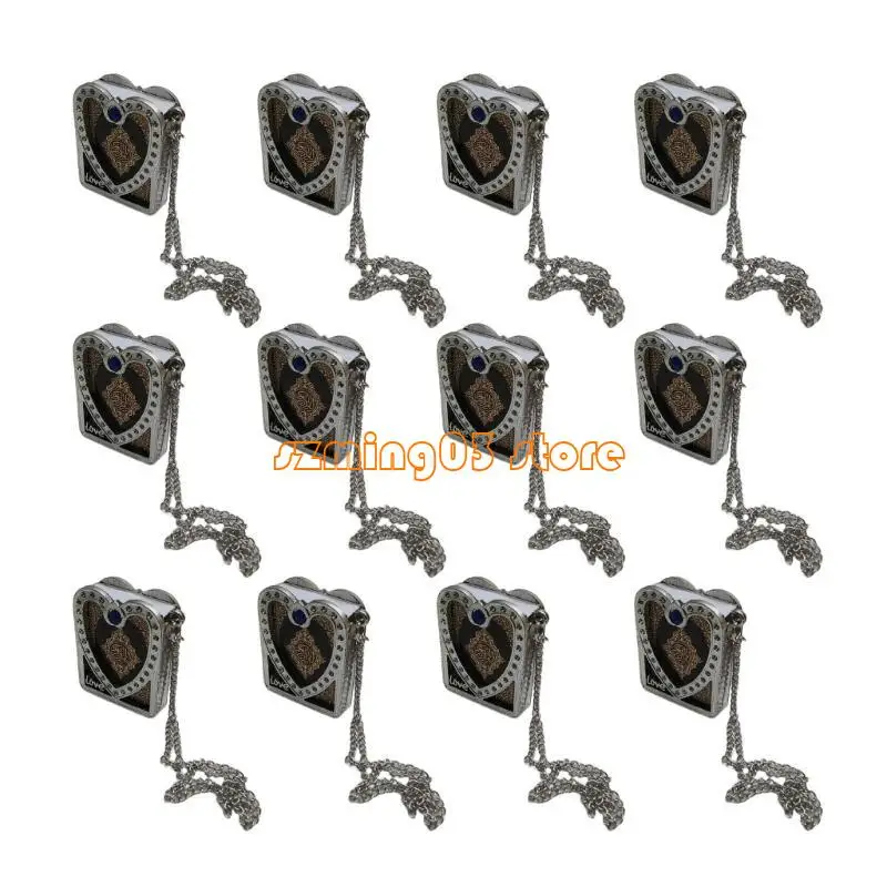 H9EC pacote 12 pequenos livros do Alcorão Ornamentos pendurados com pingentes livros miniatura forma coração para