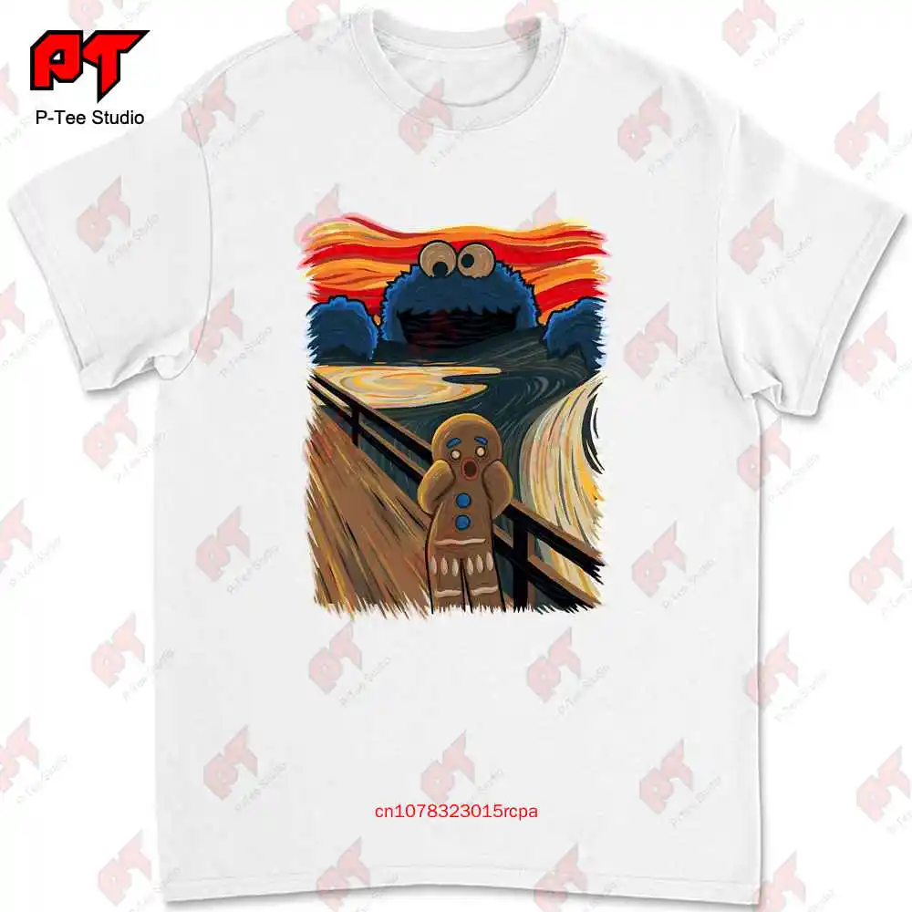 Piernikowy człowiek Cookie Monster Scream T Shirt zabawna parodia humor CN3F