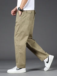 New Cargo Pants Men's Loose Straight Oversize Clothing Solid Grey Versatile Work Wear Black Joggers Cotton Casual Male Trousers