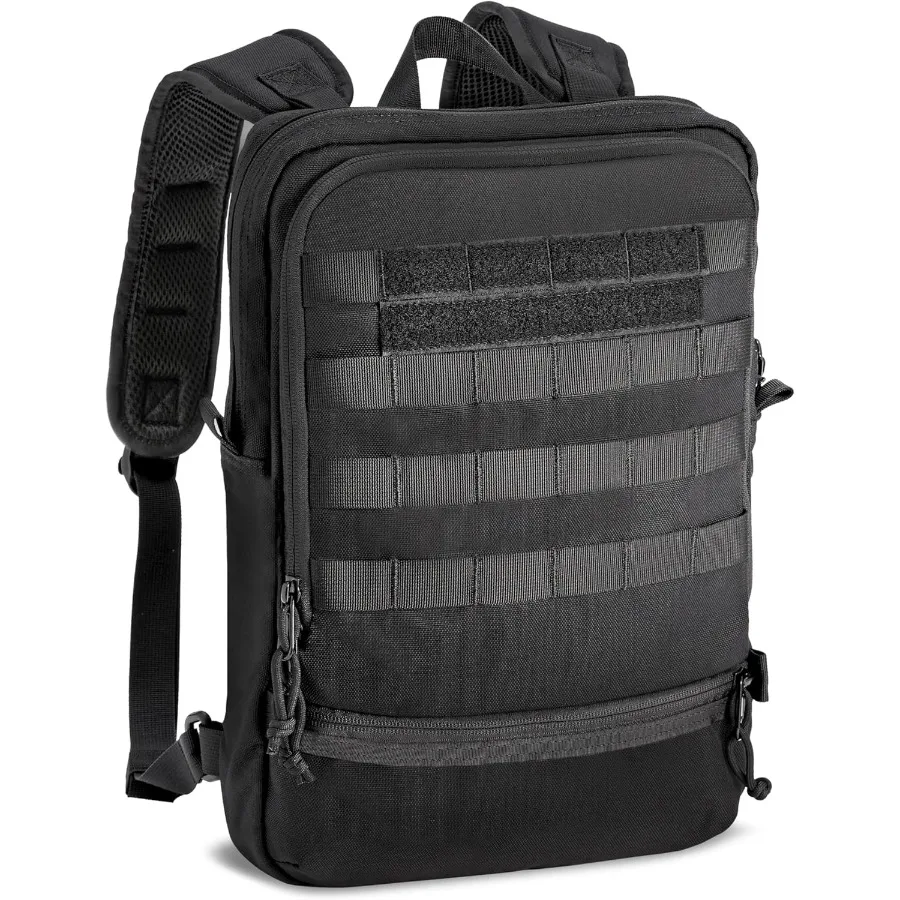 ® 15" Black Tactical Laptop Backpack For Men EDC Backpack with MOLLE Attachements Survival Tactical Backpack for 1 Day