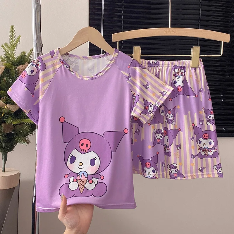 Sanrio Kinderpyjama 'S, Pyjama 'S, Huiskleding, Pyjama Met Ronde Hals En Lange Mouwen, Nieuwe Schattige Cartoon Mijn Melodie Meisjeskleding