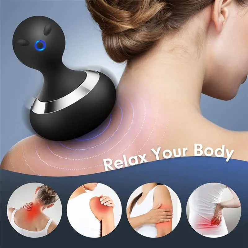 BAADE Cordless Electric Massager, 10 Modes Powerful Vibration Gourd Vibrator, Rechargeable Handheld Neck Massager