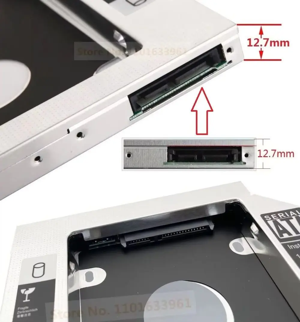 2nd 2.5 SATA Hard Drive HDD Optical Bay Caddy Frame Bracket Adapter for HP EliteBook 8560w 8570w 8760w 8770w 8470w 8560p 8570p