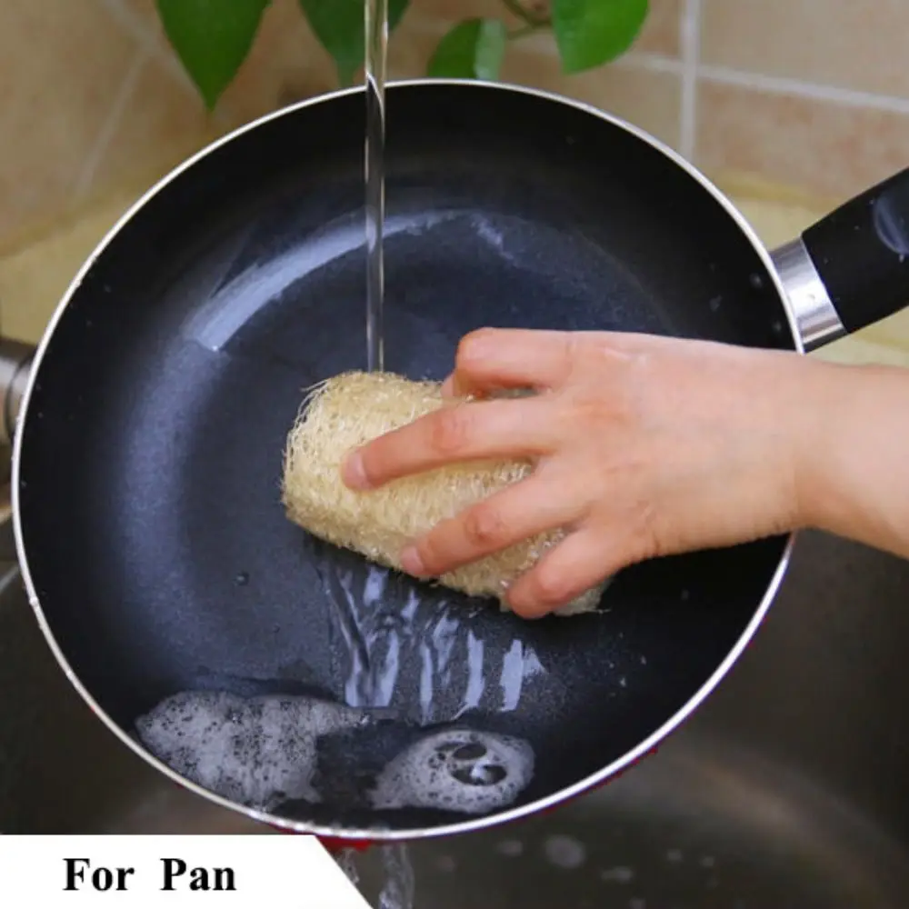 Natural Loofah Luffa Sponge Non-stick Ecological Planting Body Shower Sponge Good Absorbency Long Dish Towels Bath Kitchen