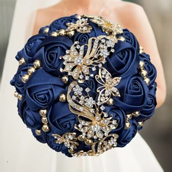 Bouquet da sposa blu Navy damigella d'onore che tiene fiori per la decorazione di nozze