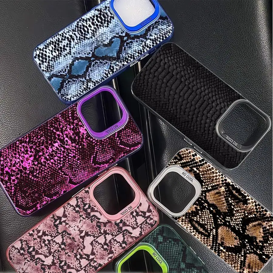 Snake Skin Cover Phone Case for iPhone 15 Pro Max 14 13 12 11 XS 14 Pro Max X XR Plus Shockproof Soft Shell