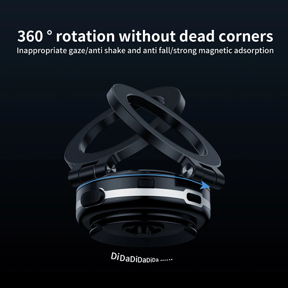 360°rotatable Car Magnetic Holder Intelligent Vacuum Adsorption Phone Stand Car Mount Windshield Magnetic Car Stable Bracket