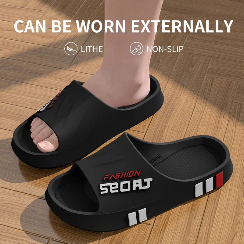 Sommer-Tanga-Hausschuhe für Herren, dicker Boden, rutschfest, Deodorant, EVA, verschleißfest, atmungsaktiv, Slip-On-Sandalen