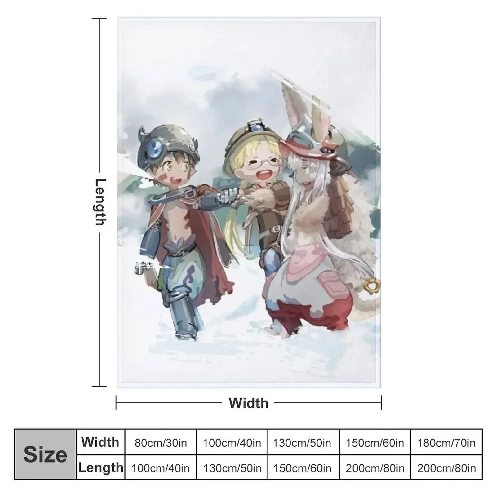 Made in Abyss: nanachi, reg, riko print Throw Blanket Decorative Sofa Decorative Sofas Thermals For Travel Blankets