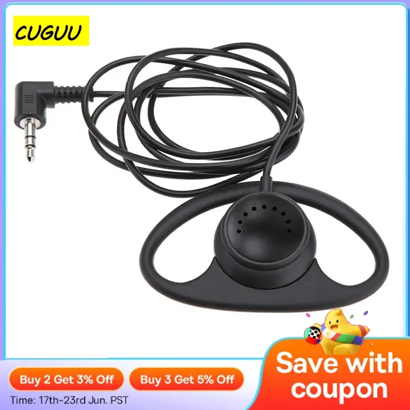 Soft Ear Hook Earpiece 3.5mm Plug Single Side Headset Headphone for Walkie Talkie/Two Way Radio In Ear Stereo Wired Earphone New