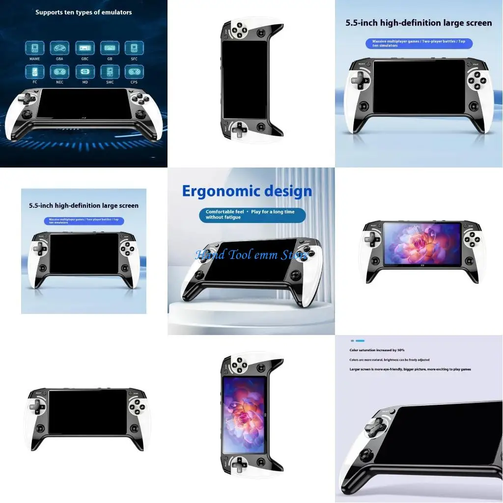

H37F Portable Game Console Support 9 Simulators and Wireless Controller Connection