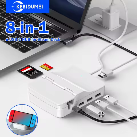 8-in-1 USB C Docking Station for Steam Deck TYPE C HUB USB C to 4K HDMI Adapter PD100W/USB3.0/SD/TF For PC Laptop Macbook