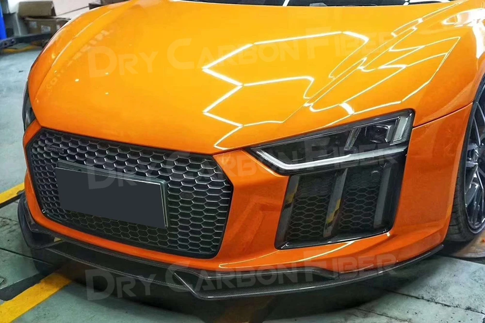 

JCYECF 4 шт. передний спойлер из углеродного волокна, бампер, лопата для подбородка, разветвители, фартуки для Audi R8 2015-2018, Стайлинг автомобиля