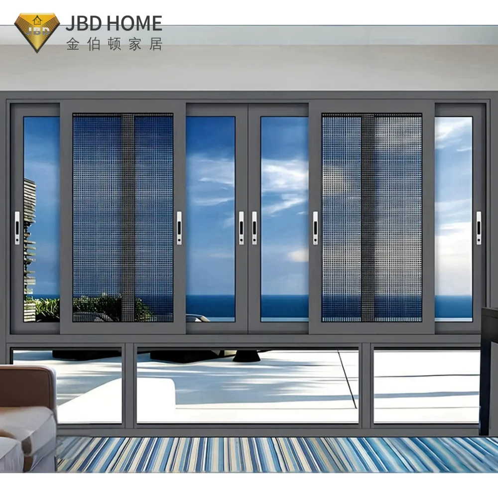 CE Certified Aluminum Alloy Sliding Window with Thermal Insulated Double Glazing for Modern House and Kitchen Use