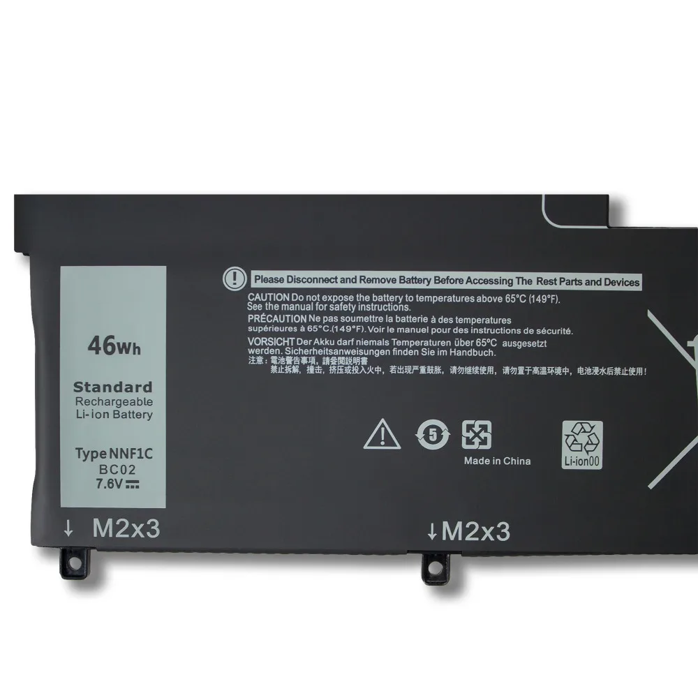 7.6V 6050mAh 46Wh NNF1C Laptop battery For Dell XPS13 9365 13-9365-D1605TS D1805TS NNF1C