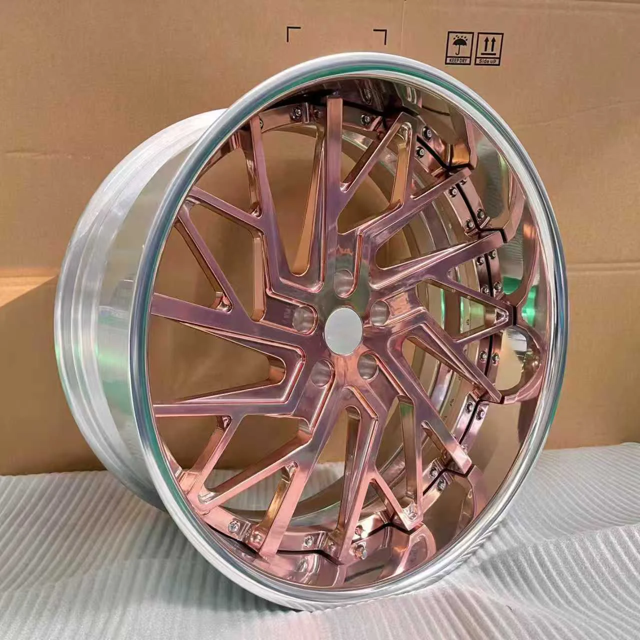SJ Hot-sale 2 Piece 20 21 22 23 24 26 Gold Rose Chrome Deep Lip Forged Wheels for  Impala Pontiac Oldsmobile