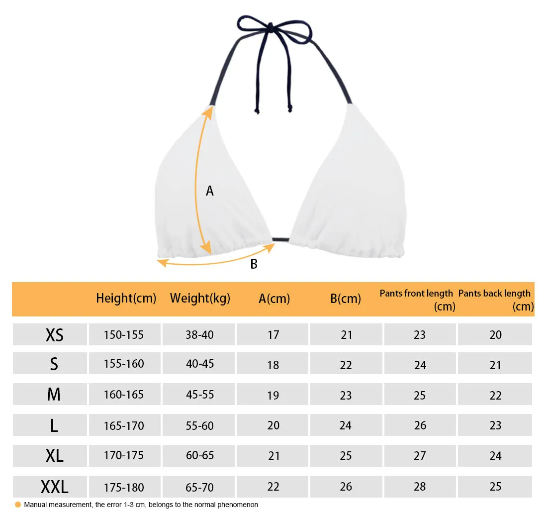 String Swimsuit Women Sexy Bikini Set Thong Two Pieces Swimwear Beachwear Bathing Suit Female Black Strap Custom Print On Demand