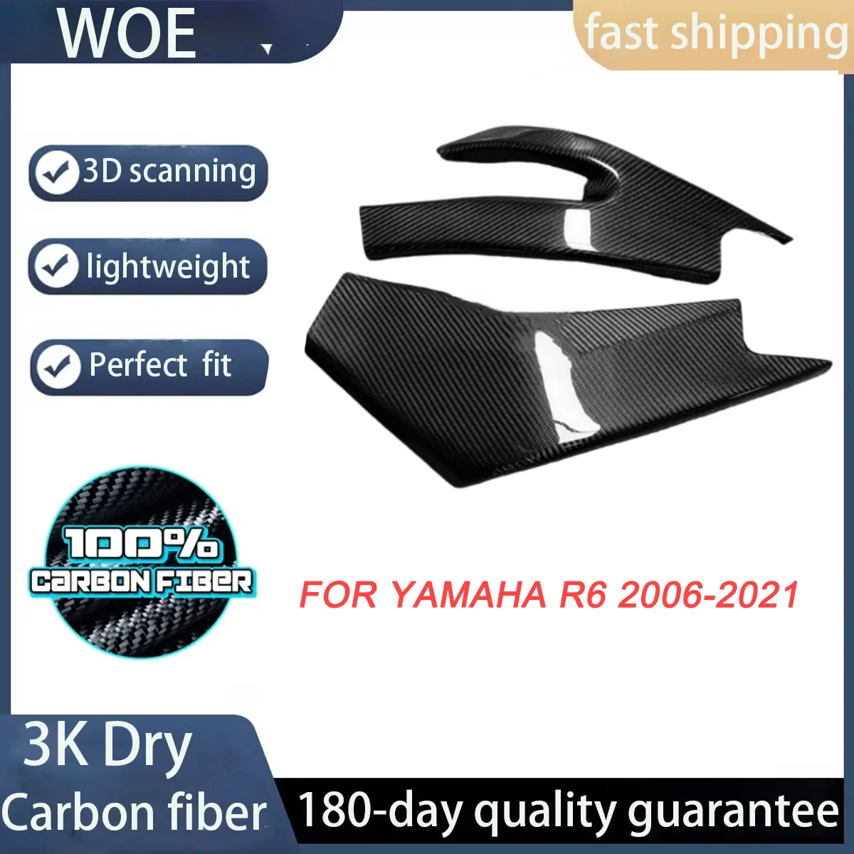 

3K 100% Dry Carbon Fiber Motorcycle Swingarm Cover Swing Arm Protector for YAMAHA R6 2013 2014 2015 2016 2018 2019 2020 2021