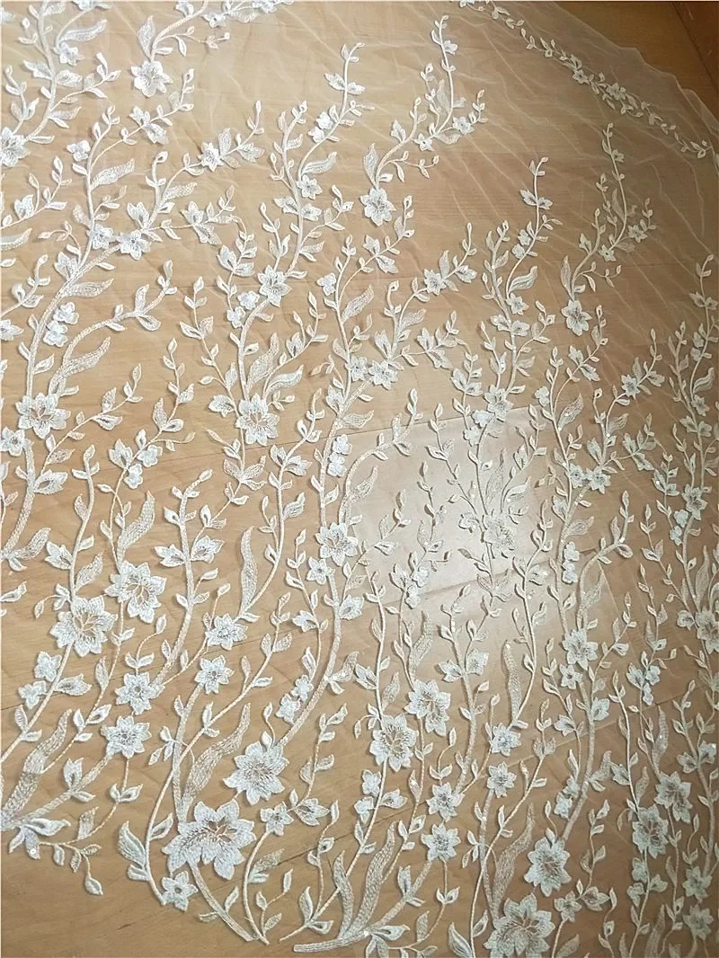 قماش دانتيل مطرز جديد عالي الجودة، فستان زفاف، إكسسوارات يدوية الصنع لتزيين الخلفية #6