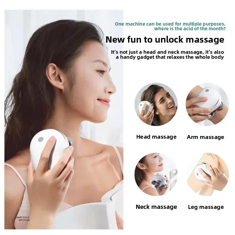 

Mini Smart Head Massager Lithium Battery Electric Waterproof Red Light Kneading Household Relaxing Scalp
